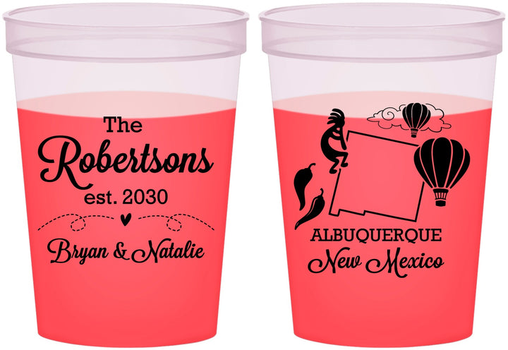 Custom Wedding 16 oz Color Changing Cups - New Mexico | 180