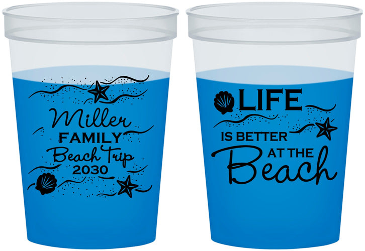 Custom Family Vacation 16 oz Color Changing Cups - Life Is Better At The Beach | 180001