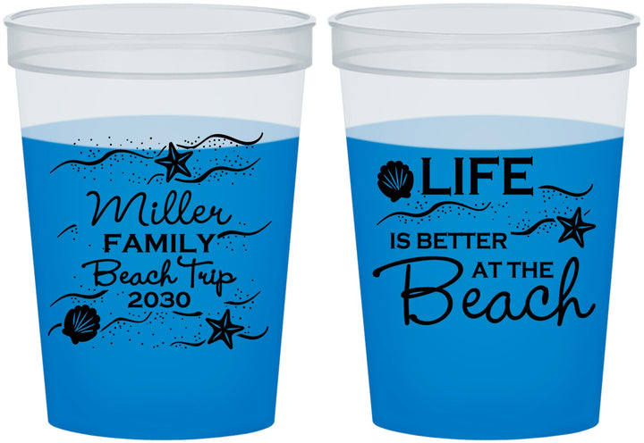 Custom Family Vacation 16 oz Color Changing Cups - Life Is Better At The Beach | 180001