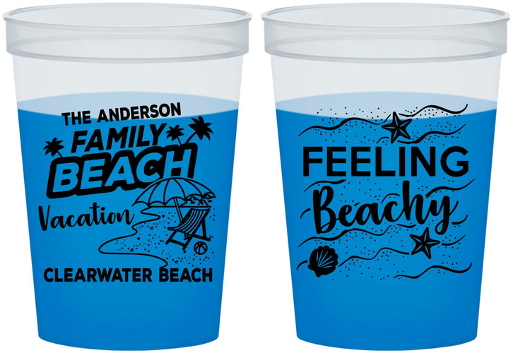 Custom Family Vacation 16 oz Color Changing Cups - Feeling Beachy | 180002