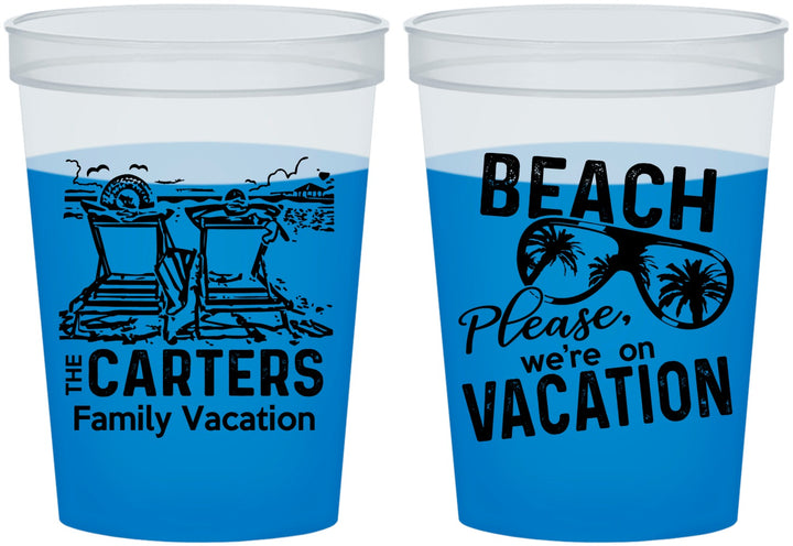 Custom Family Vacation 16 oz Color Changing Cups - Relax We Are On Vacation | 180006