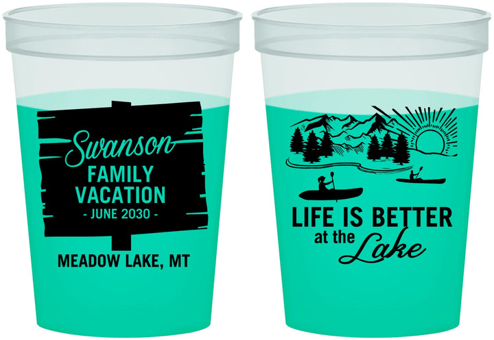 Custom Family Vacation 16 oz Color Changing Cups - Life Is Better At The Lake | 180010