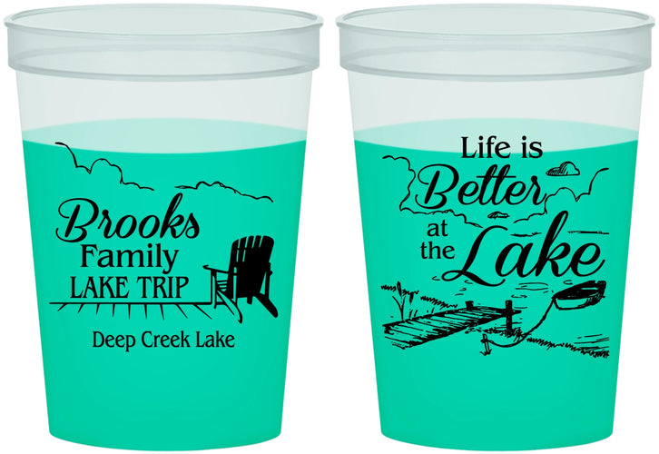 Custom Family Vacation 16 oz Color Changing Cups - Lake Camping | 180012