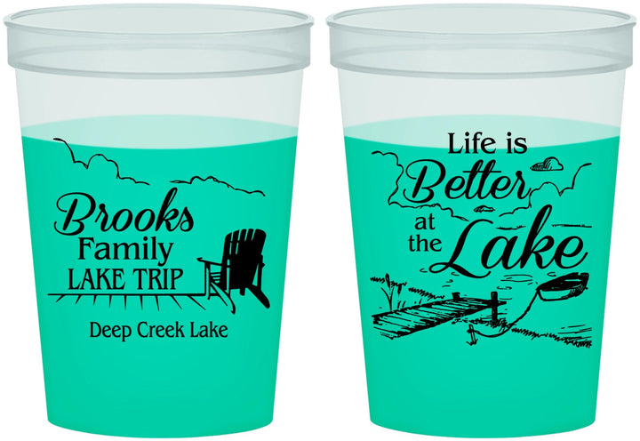 Custom Family Vacation 16 oz Color Changing Cups - Lake Camping | 180012