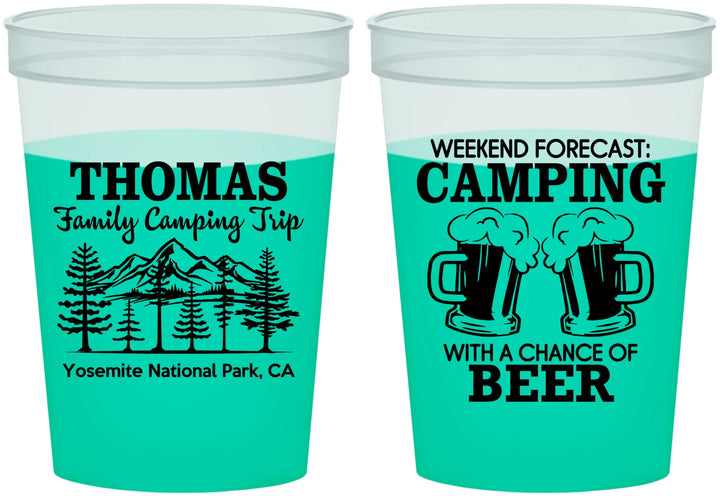 Custom Family Vacation 16 oz Color Changing Cups - Camping Park | 180013