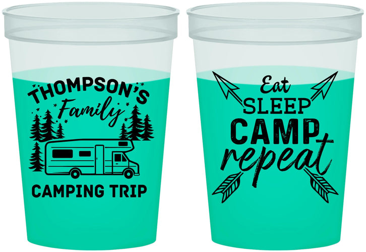 Custom Family Vacation 16 oz Color Changing Cups - Camping Trip | 180016