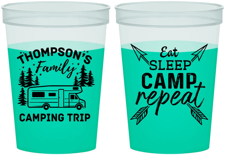 Custom Family Vacation 16 oz Color Changing Cups - Camping Trip | 180016