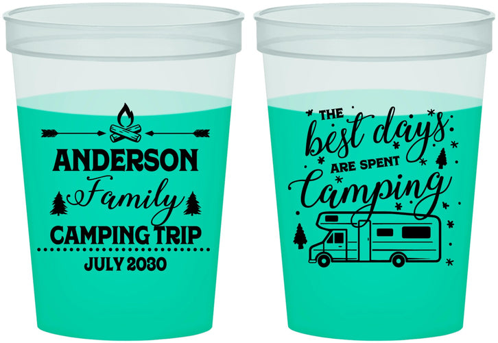 Custom Family Vacation 16 oz Color Changing Cups - Camping Trip | 180017
