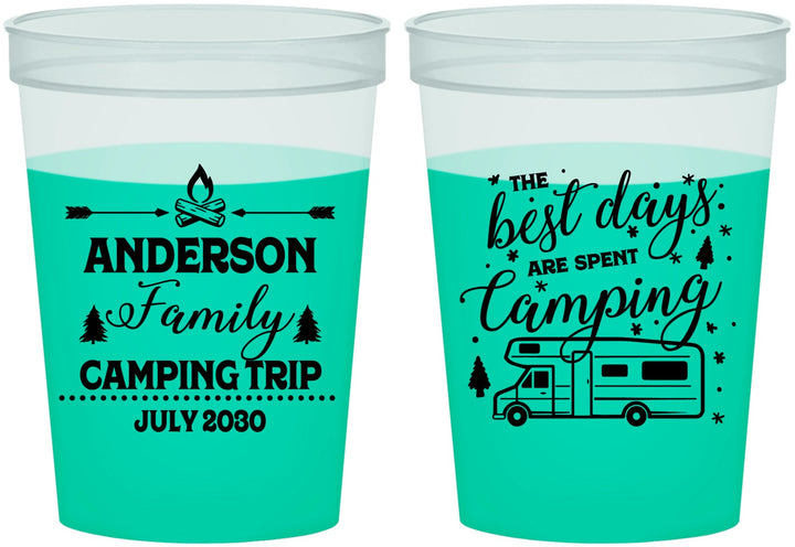 Custom Family Vacation 16 oz Color Changing Cups - Camping Trip | 180017