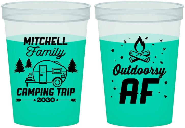 Custom Family Vacation 16 oz Color Changing Cups - Camping Trip | 180018
