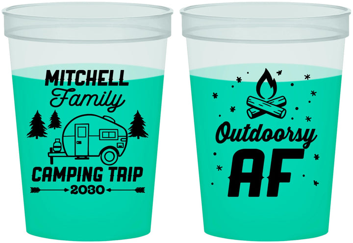 Custom Family Vacation 16 oz Color Changing Cups - Camping Trip | 180018