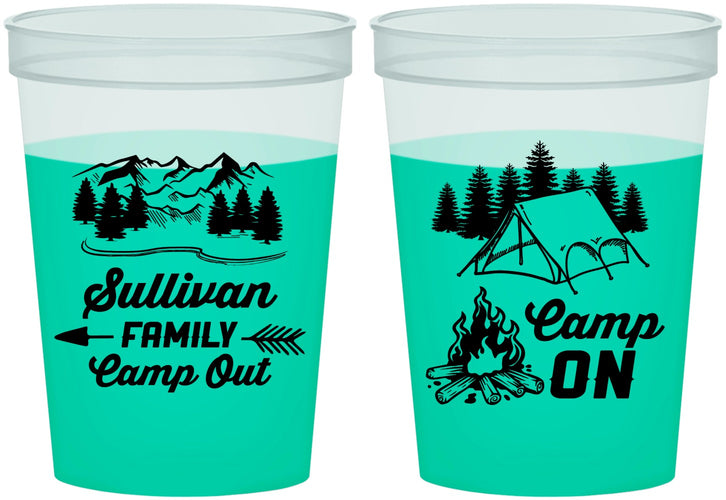 Custom Family Vacation 16 oz Color Changing Cups - Family Camp Out | 180019