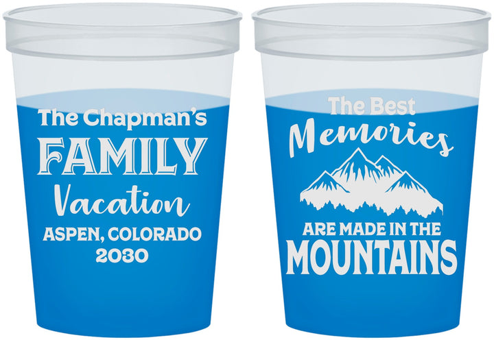 Custom Family Vacation 16 oz Color Changing Cups - Mountains | 180021