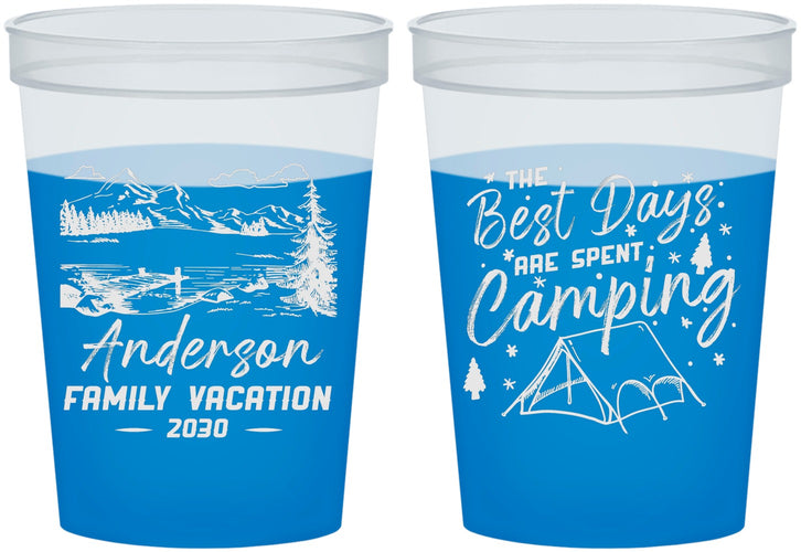 Custom Family Vacation 16 oz Color Changing Cups - Camping Trip | 180025