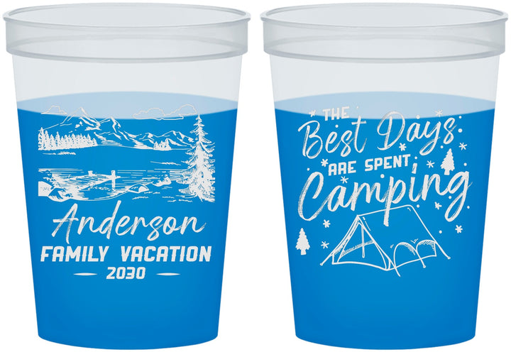 Custom Family Vacation 16 oz Color Changing Cups - Camping Trip | 180025