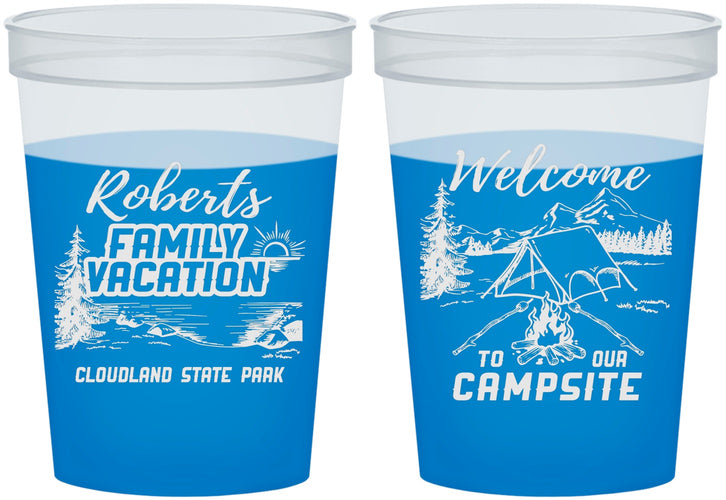 Custom Family Vacation 16 oz Color Changing Cups - Camping Trip | 180026