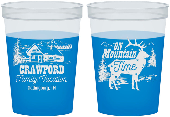 Custom Family Vacation 16 oz Color Changing Cups - Mountain | 180027