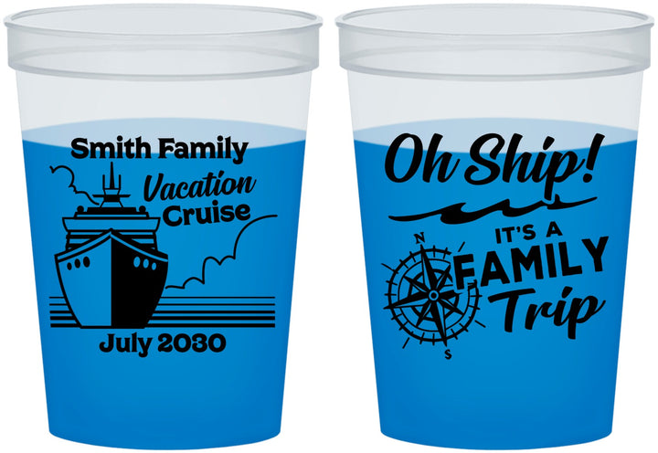 Custom Family Vacation 16 oz Color Changing Cups - Oh Ship Cruise | 180030