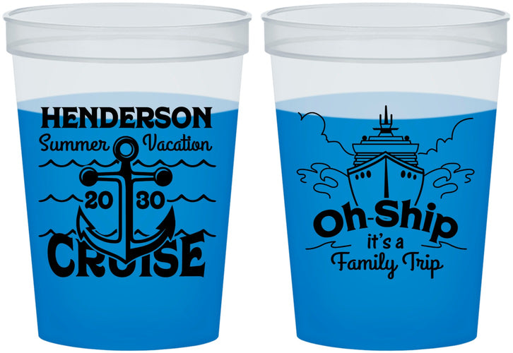 Custom Family Vacation 16 oz Color Changing Cups - Oh Ship Cruise | 180032