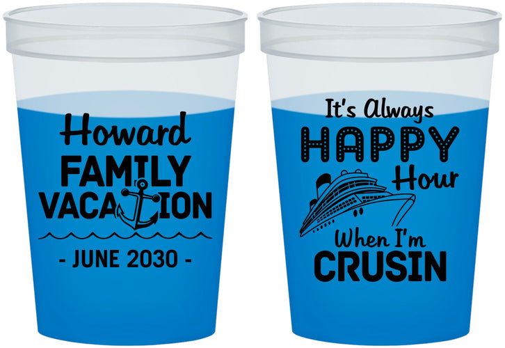 Custom Family Vacation 16 oz Color Changing Cups - Crusin Cruise | 180033