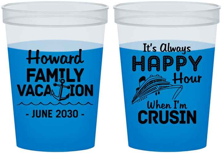 Custom Family Vacation 16 oz Color Changing Cups - Crusin Cruise | 180033