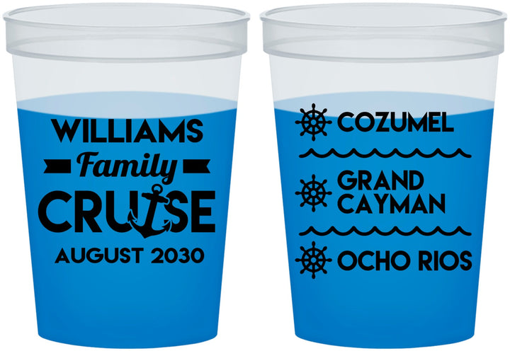 Custom Family Vacation 16 oz Color Changing Cups - Nautical Cruise | 180034