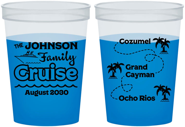 Custom Family Vacation 16 oz Color Changing Cups - Cruise Ship | 180035