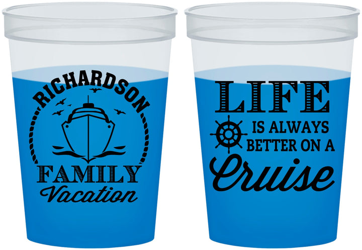Custom Family Vacation 16 oz Color Changing Cups - Cruise Ship | 180036