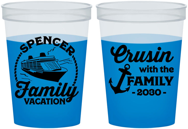 Custom Family Vacation 16 oz Color Changing Cups - Cruisin Ship | 180037