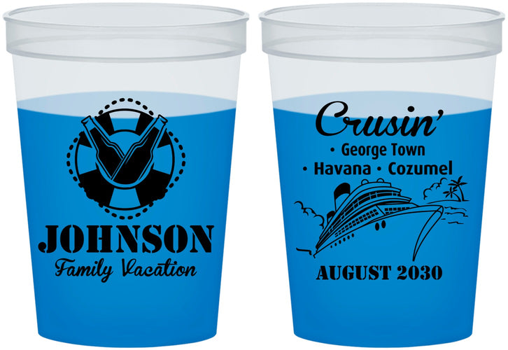 Custom Family Vacation 16 oz Color Changing Cups - Cruisin Ship | 180039