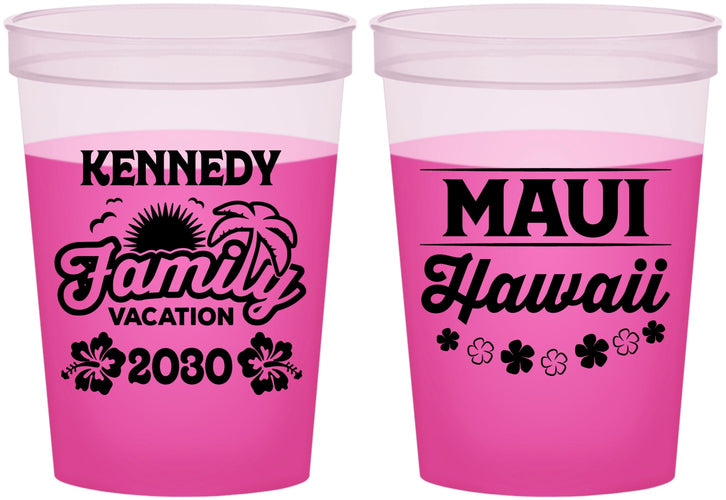 Custom Family Vacation 16 oz Color Changing Cups - Hawaii | 180040
