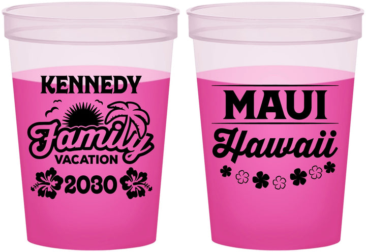 Custom Family Vacation 16 oz Color Changing Cups - Hawaii | 180040