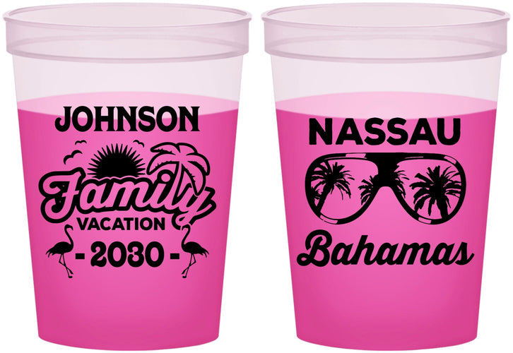 Custom Family Vacation 16 oz Color Changing Cups - Bahamas | 180041