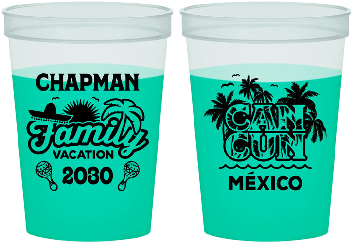 Custom Family Vacation 16 oz Color Changing Cups - Cancun | 180042