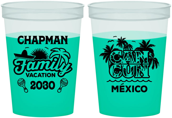 Custom Family Vacation 16 oz Color Changing Cups - Cancun | 180042