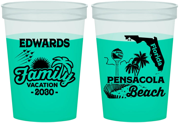 Custom Family Vacation 16 oz Color Changing Cups - Florida | 180044