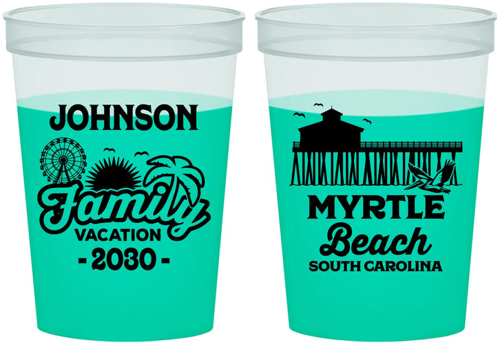 Custom Family Vacation 16 oz Color Changing Cups - Myrtle Beach | 180045