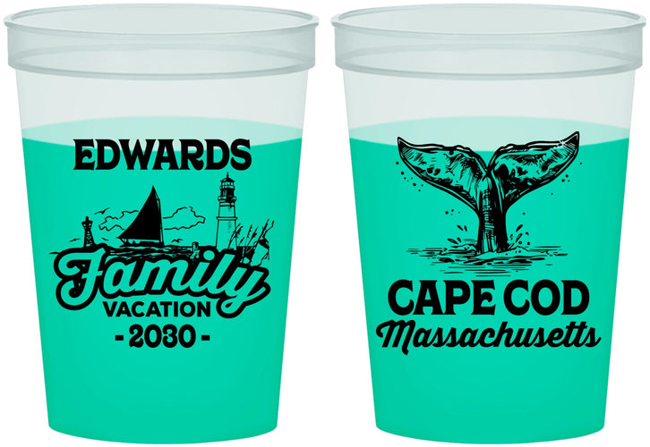 Custom Family Vacation 16 oz Color Changing Cups - Cape Cod | 180046