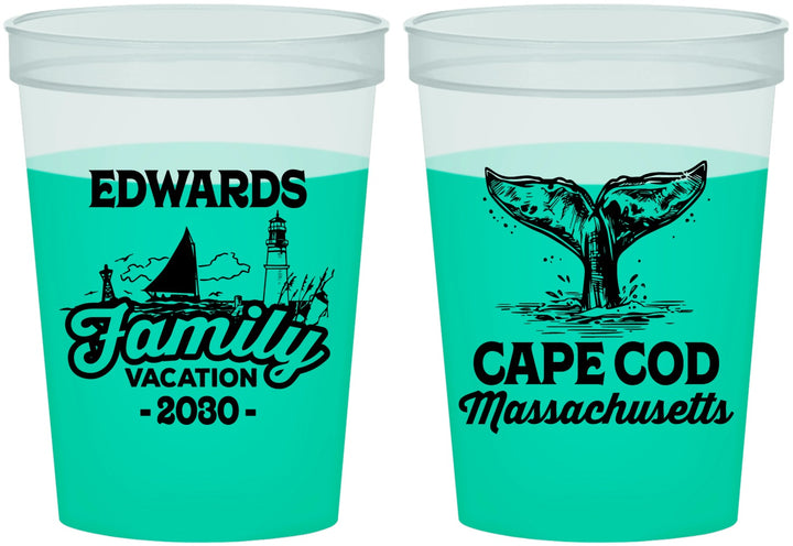 Custom Family Vacation 16 oz Color Changing Cups - Cape Cod | 180046