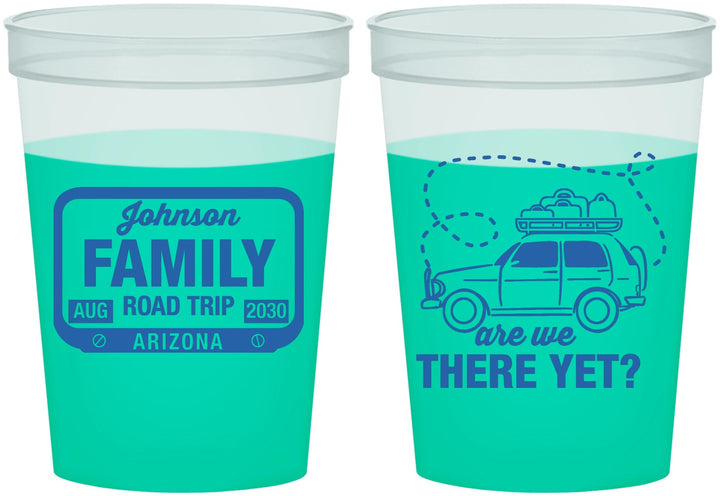 Custom Family Vacation 16 oz Color Changing Cups - Road Trip Car | 180050