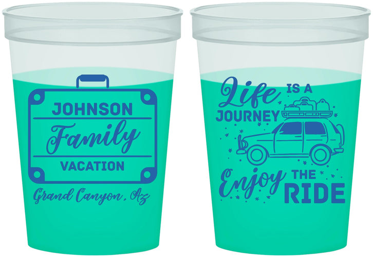 Custom Family Vacation 16 oz Color Changing Cups - Road Trip Car | 180051