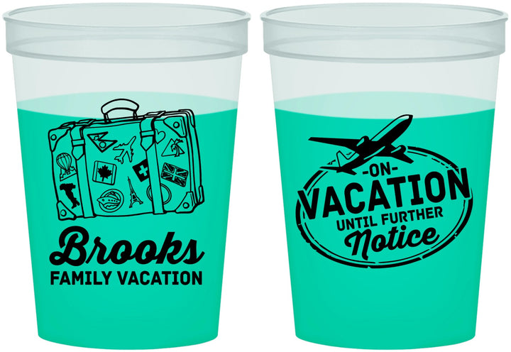 Custom Family Vacation 16 oz Color Changing Cups - Road Trip Plane | 180052