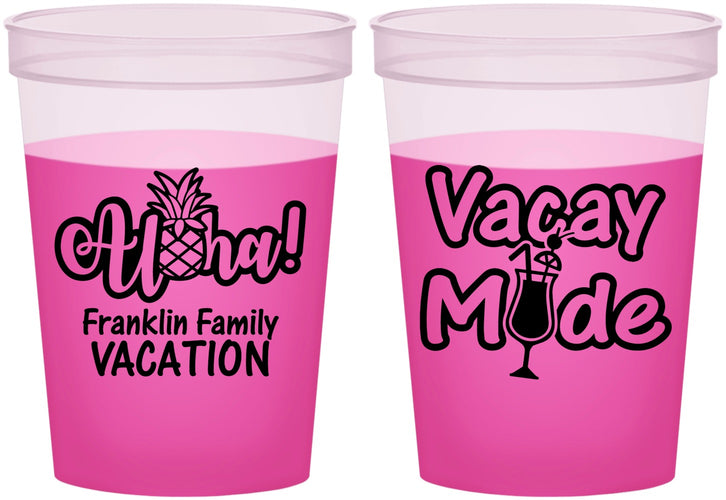 Custom Family Vacation 16 oz Color Changing Cups - Hawaii | 180053
