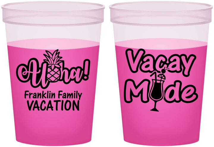 Custom Family Vacation 16 oz Color Changing Cups - Hawaii | 180053