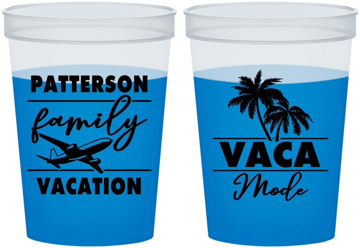 Custom Family Vacation 16 oz Color Changing Cups - Vaca Mode Trip | 180054