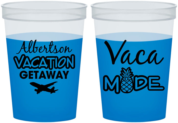 Custom Family Vacation 16 oz Color Changing Cups - Vacay Vibes Trip | 180055