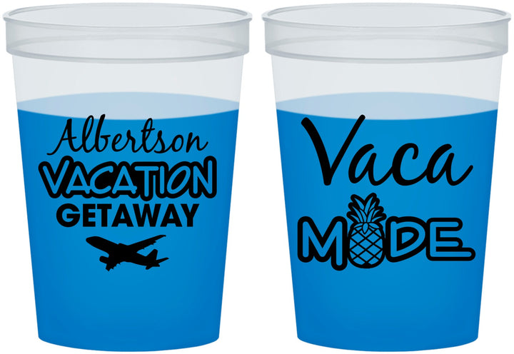Custom Family Vacation 16 oz Color Changing Cups - Vacay Vibes Trip | 180055