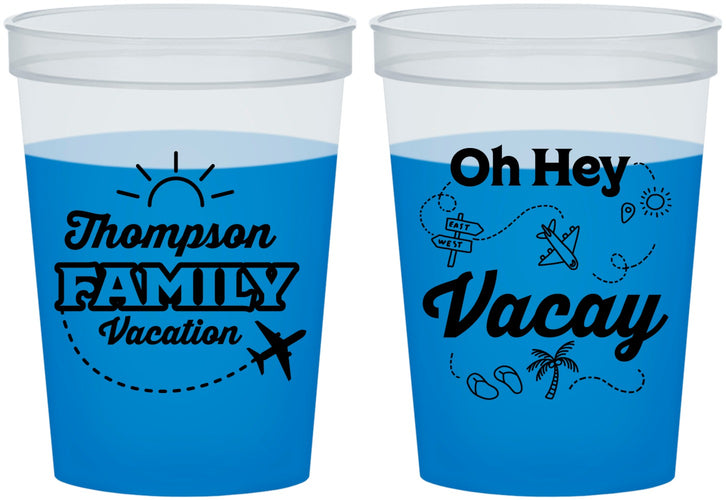 Custom Family Vacation 16 oz Color Changing Cups - Beach | 180056