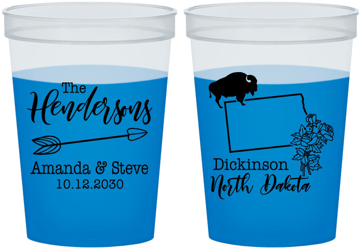 Custom Wedding 16 oz Color Changing Cups - North Dakota | 183