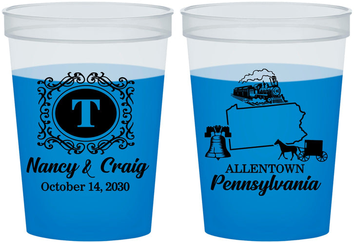 Custom Wedding 16 oz Color Changing Cups - Pennsylvania | 187